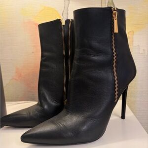 Elegant Black Leather Ankle Boots
